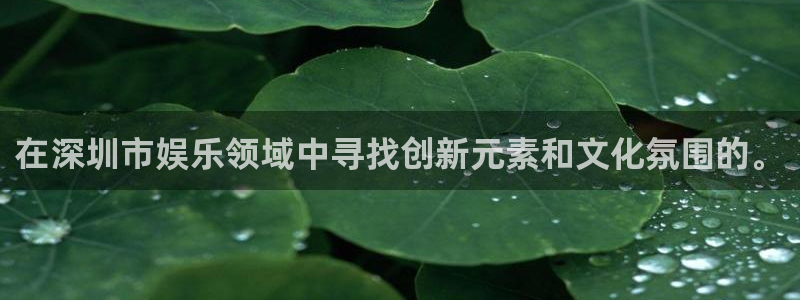 伟德国际1946平台注册：在深圳市娱乐领域中寻找创新元素和文化氛围的。